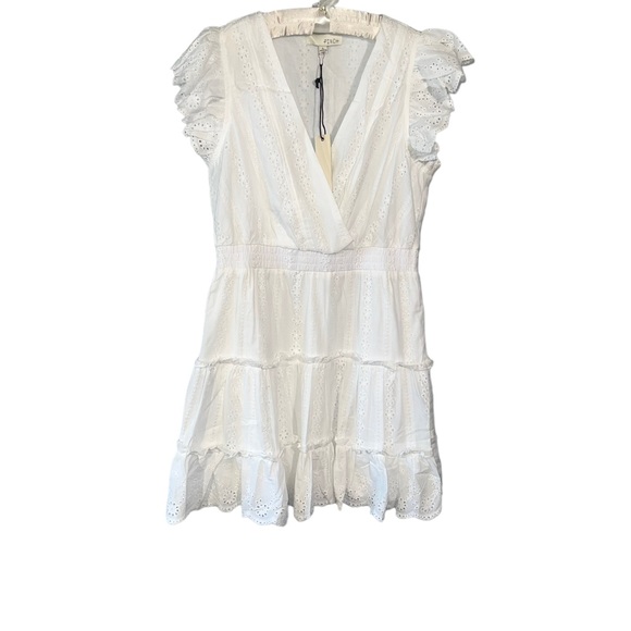 Pinch Dresses & Skirts - PINCH|Eyelet Mini Dress|White| Embroidered Summer Dress Women’s Sz Large|NEW|NWT
